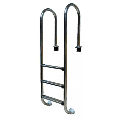 Лестница M, 4 ступ. с накладкой люкс, нерж. AISI-304 (узкий борт)