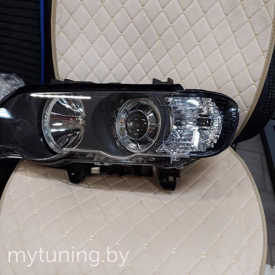 Передние фары angel eyes black H7 для BMW X5 E53