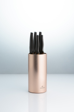 Набор из 5 ножей в подставке opulence розовое золото