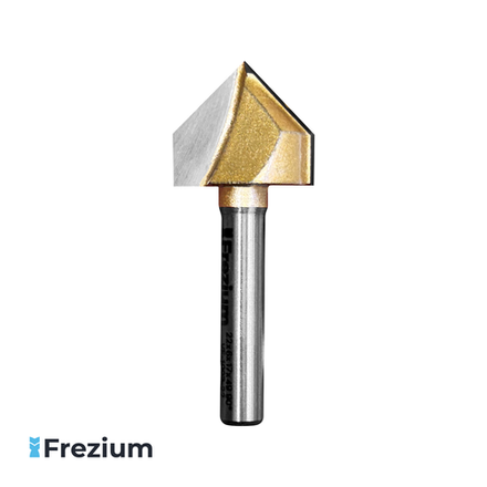 Пазовая V-образная фреза по дереву "Frezium" (22x6x17x49 90 градусов; VF-1003-22)
