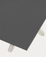 Стол ARYA Argo из матового черного стекла и нержавеющей стали