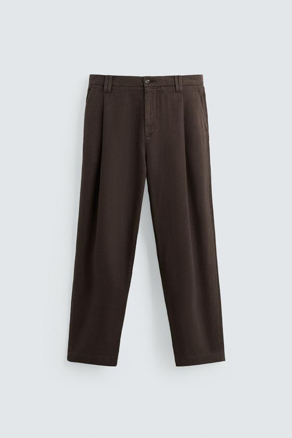 ZARA СТРУЯЩИЕСЯ БРЮКИ СО СКЛАДКАМИ, КОРИЧНЕВЫЙ