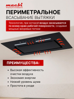 Вытяжка встраиваемая MWDC60TL WHITE Инвертор 1100м3/ч Черная, управление жестами, полновстраиваемая