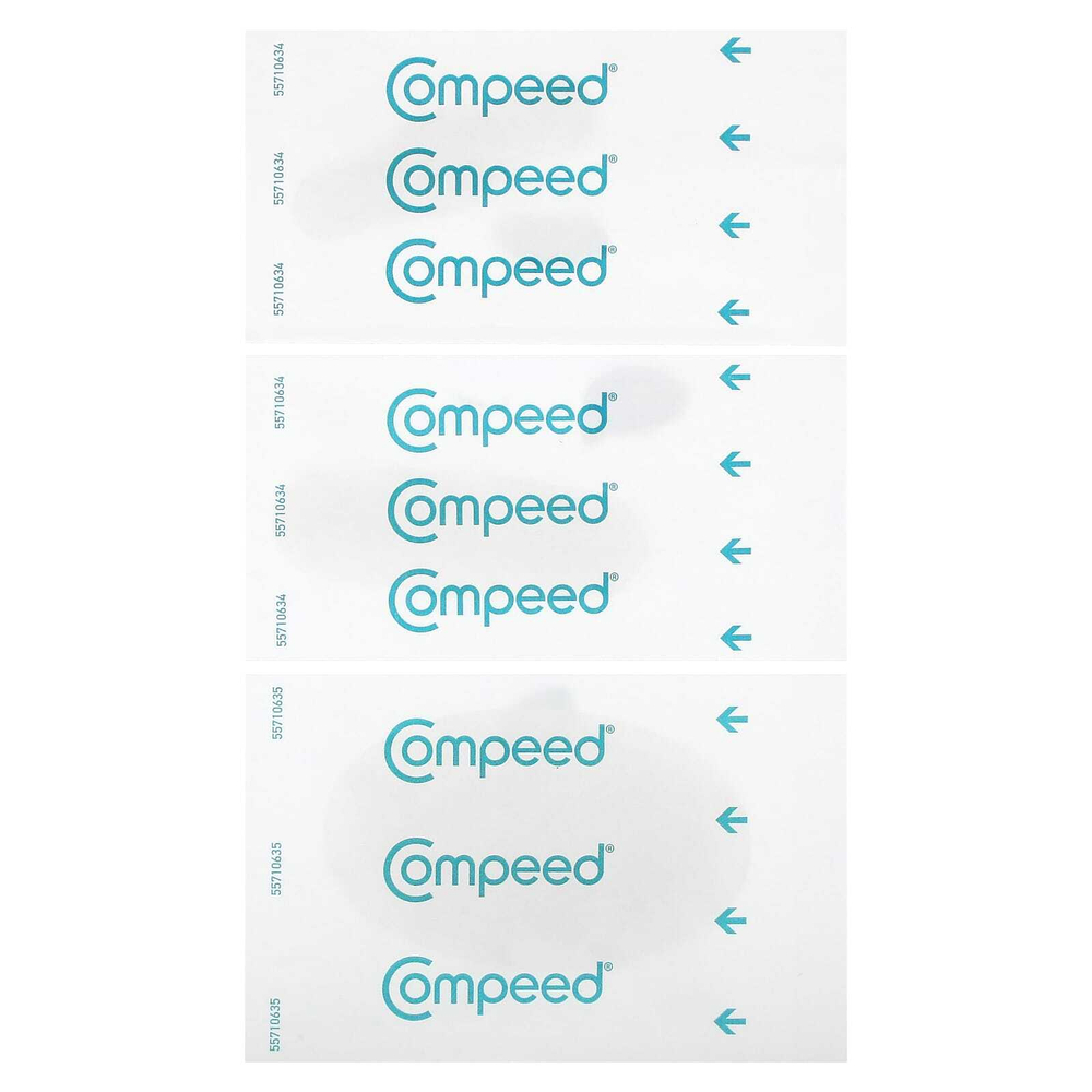 Compeed, улучшенный уход в блистерах, разный размер, 6 тюбиков с гелем