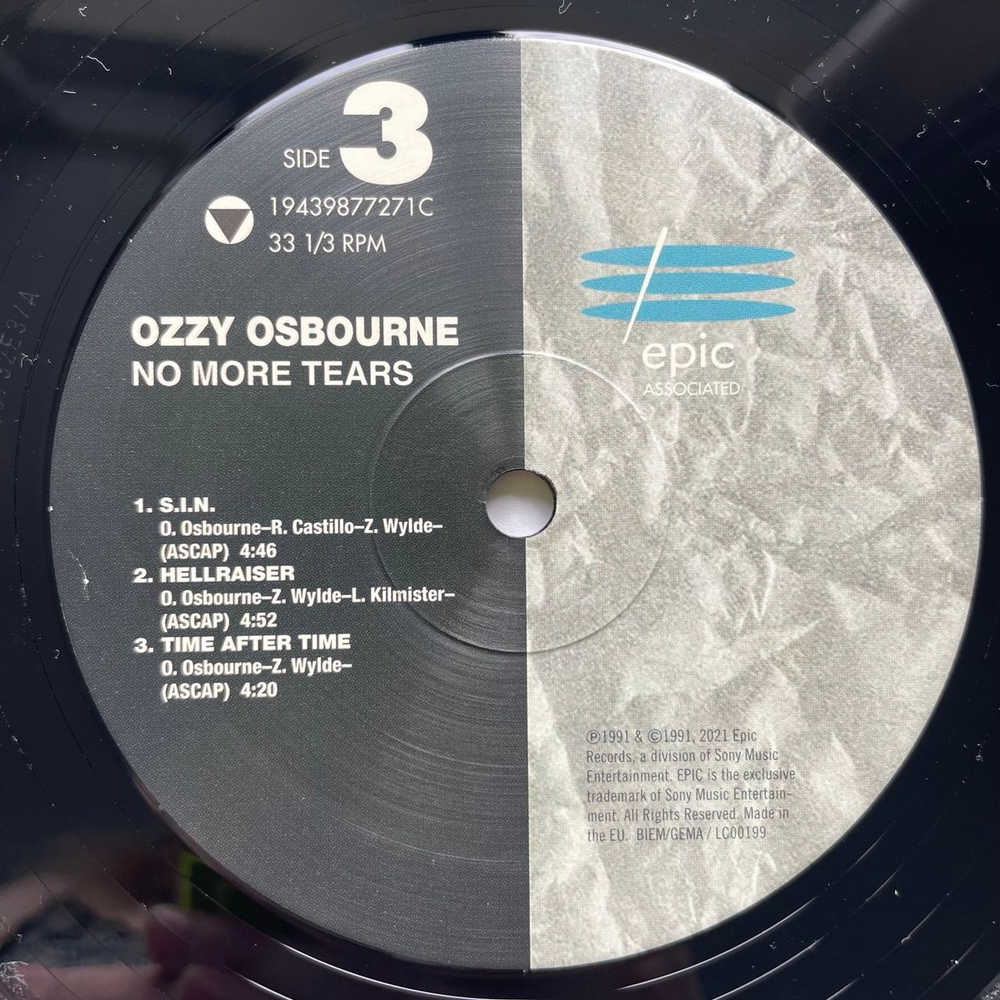 Виниловая пластинка LP Ozzy Osbourne No More Tears (Европейский Союз 2021)
