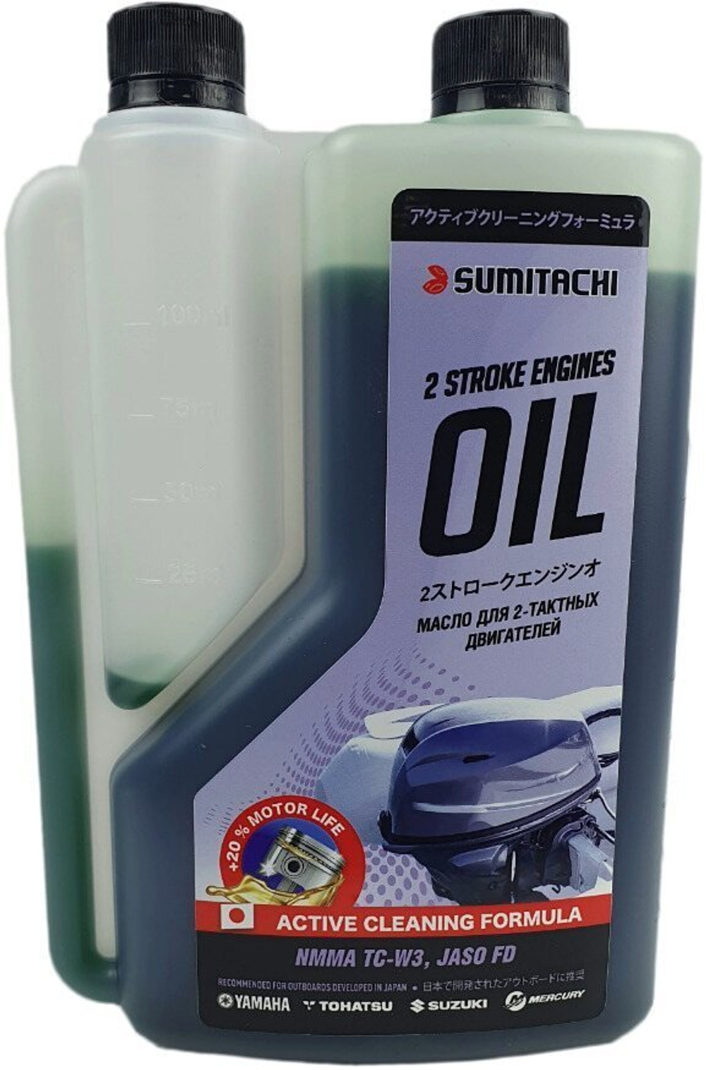 Масло моторное SUMITACHI 2T TC-W3 1л с дозататором