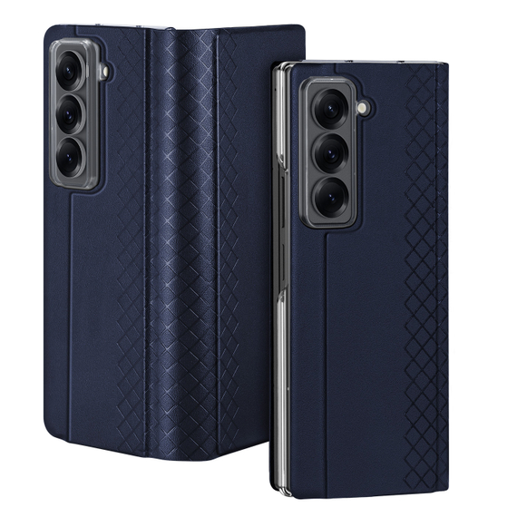 Чехол синего цвета из искусственной кожи от Dux Ducis для смартфона Samsung Z Fold SE (W25), серия Bril Series Case