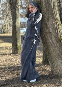 Палаццо с кушаком / вельвет мрамор / графит