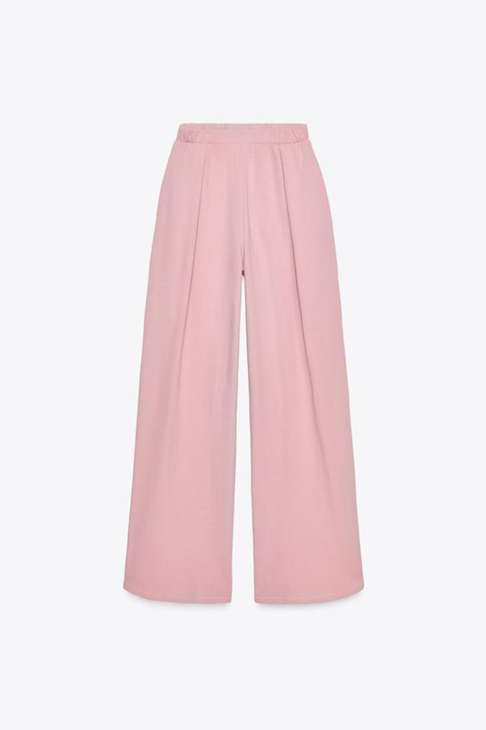 ZARA БРЮКИ ИЗ ТКАНИ С ЭФФЕКТОМ ПОТЕРТОСТИ, ПУДРОВО-РОЗОВЫЙ