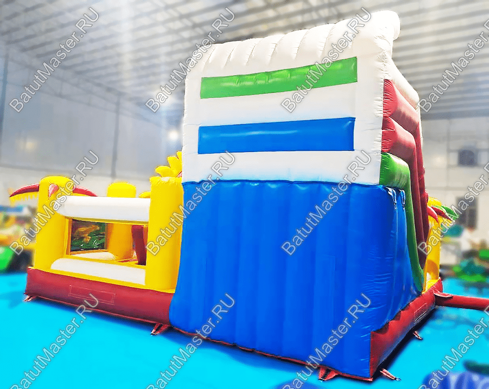 Коммерческий батут "Белый клык" с механизированной головой, цвет красно-желтый, 6х5х4 м