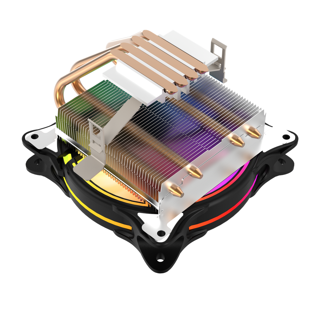 Кулер для CPU TESLA 1040RGB, 1х120мм, 1600rpm, 3-pin, Al+Cu, серебристый-черный-белый/RGB, 51.3CFM, 25.1дБ, 4-PIPE(прямой контакт), TDP 155Вт, INTEL 1700/1200/115x/775/1366, AMD AM5/AM4/AM3(+)/AM2(+)/FM2(+)/FM1/754/940/939 (TSL-1040-RGB)