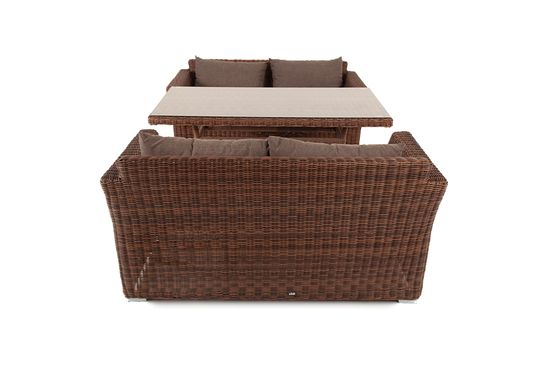 "Мокко" обеденная группа плетеная из ротанга, цвет коричневый