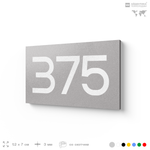 Номер на дверь 375, табличка на дверь для офиса, квартиры, кабинета, аудитории, склада, серая 120х70 мм, Айдентика Технолоджи