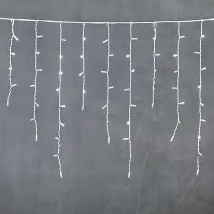 Светодиодная бахрома с колпачком 3,2*0,9 м., 168 холодных белых LED ламп, мерцание, каучуковый белый провод, LTC (LL168BLW-8-2W)