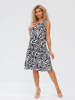 Сарафан зебра с воланом женский длинный летний домашний большие размеры платье на широких бретелях