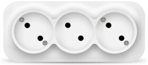 Розетка 3-м ОП 10А IP20 без заземл. белый