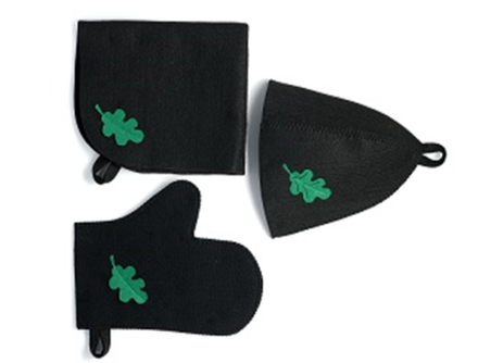 Набор с аппликацией  "Дубовый лист": шапка+рукавица+коврик (в пакете), Н004