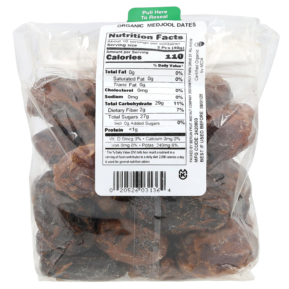 Bergin Fruit and Nut Company, Medjool, органические финики, 397 г (14 унций)