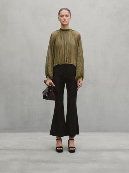 Massimo Dutti Укороченные брюки - Studio, зеленый