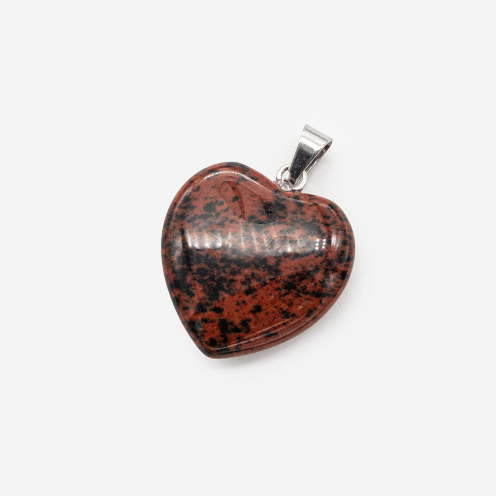 Подвеска-сердечко из натурального обсидиана махагона, 20*20мм