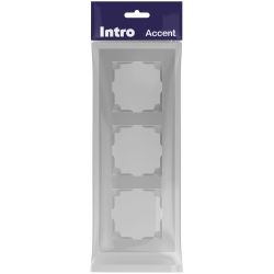Рамка для розеток и выключателей Intro Accent 6-503-03 на 3 поста, СУ, алюминий | Intro