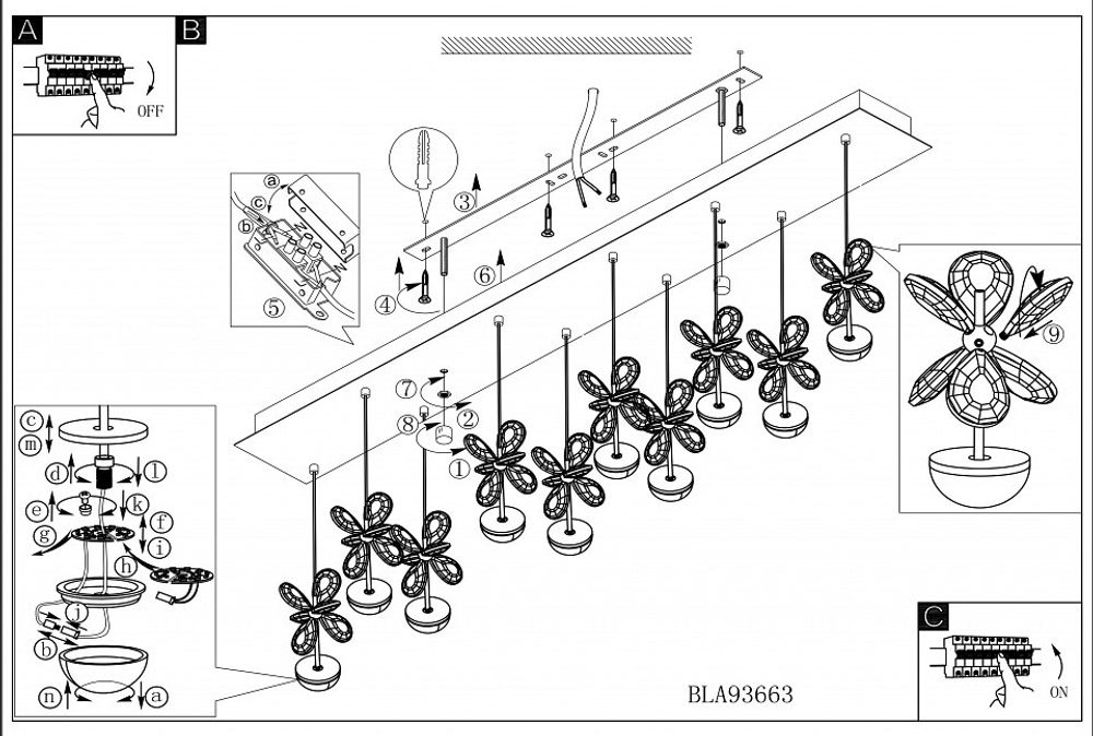 Подвесной светильник Eglo Pianopoli 93663
