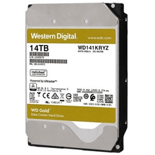 Жесткий диск HDD 14Tb Western Digital SATA-III, 512Mb, 7200rpm, WD Gold (WD141KRYZ)
