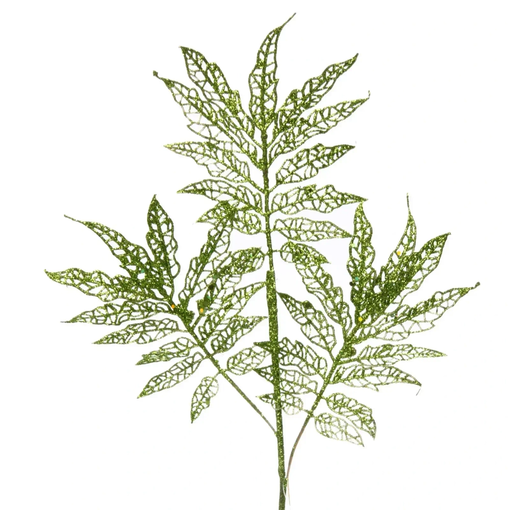 Ветка декоративная «Искристая симфония» 55 см, Нежный зеленый