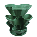 Каскад для цветов из 3х секций с поддоном цвет темно-зеленый