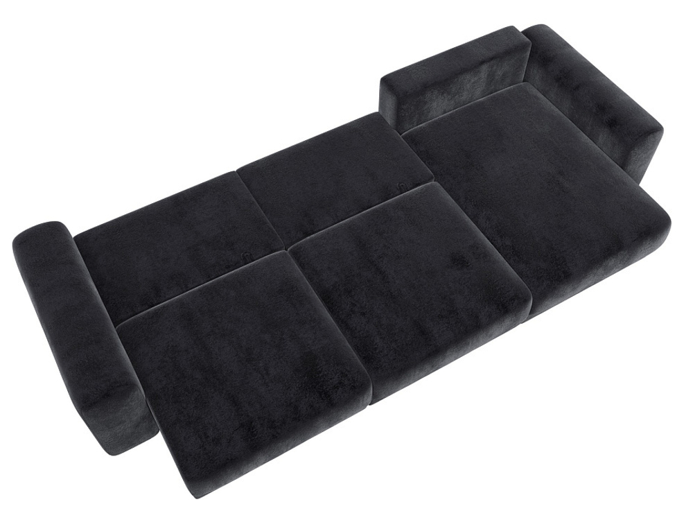 Диван угловой Лига-056 НПБ Лонг угол универсальный ВЕЛЮР TOWER 11 темно-серый