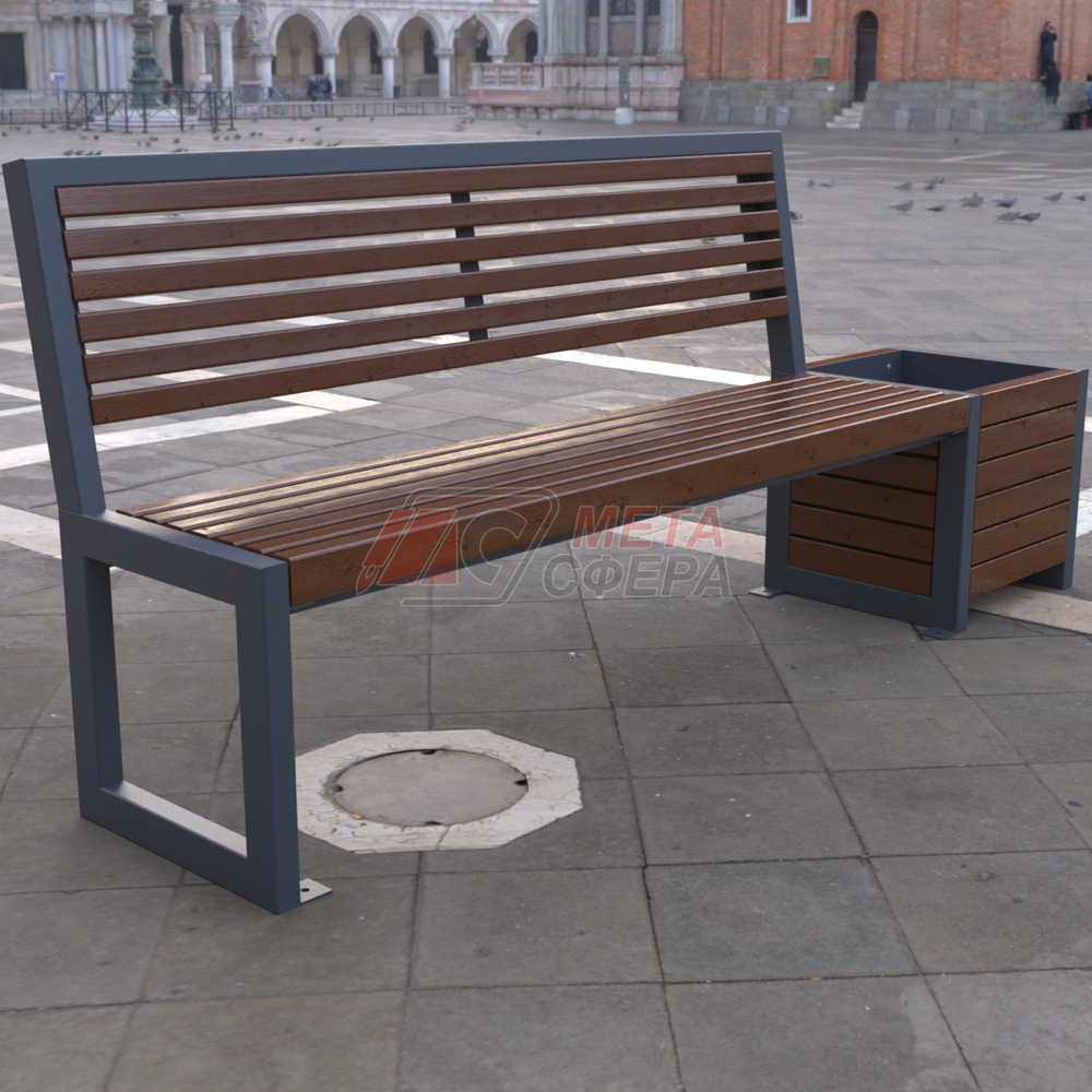 Скамейка Бонжур с цветочницей