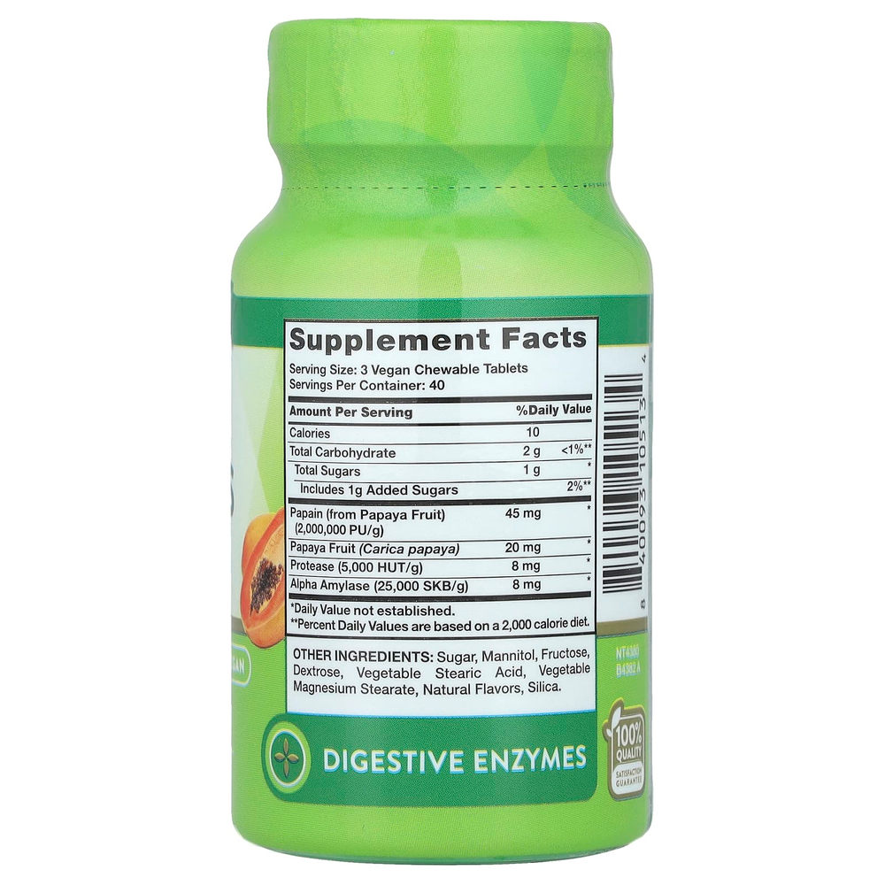 Nature's Truth, Жевательные ферменты папайи, натуральные тропические, 120 жевательных таблеток