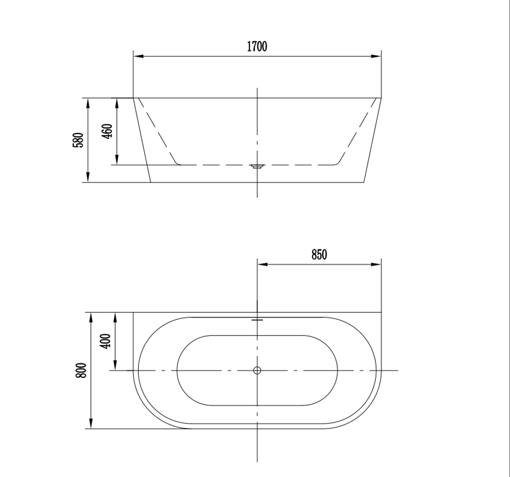 Акриловая ванна ARTMAX AM-206-1700-800