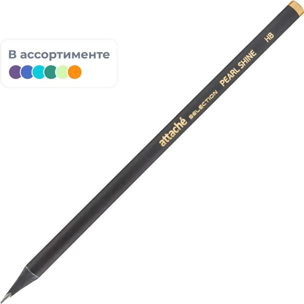 Карандаш чернографитный Attache Selection Pearl Shine HB б/ласт в асс
