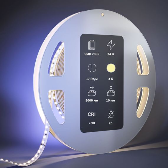 Светодиодная лента Maytoni 17W/m 168LED/m 2835SMD теплый белый 5M 201091