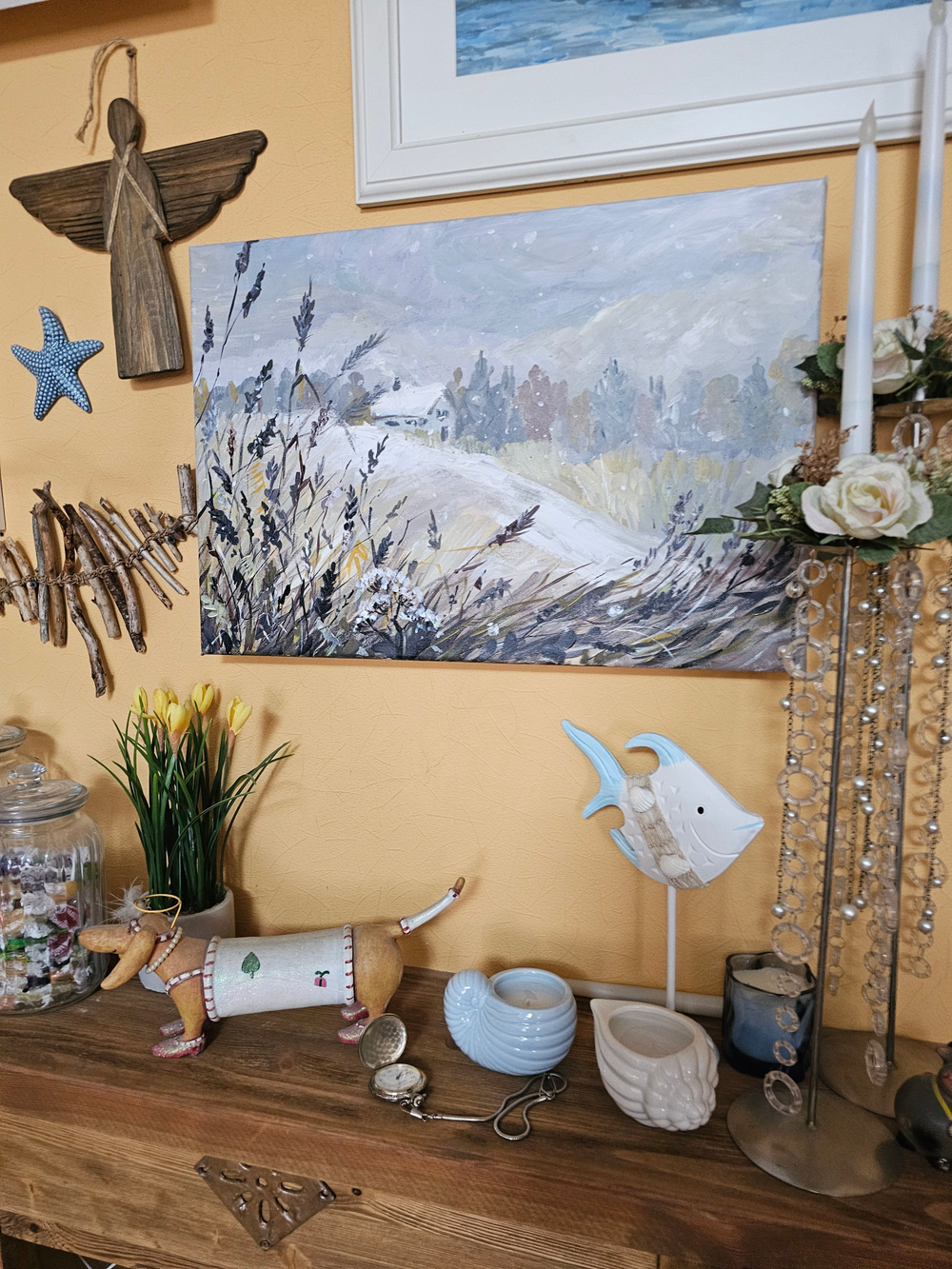 Картина интерьерная на холсте 38*55 см для интерьера "Начало зимы"