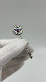 Брошь булавка с птицей с эмалью в технике клуазоне