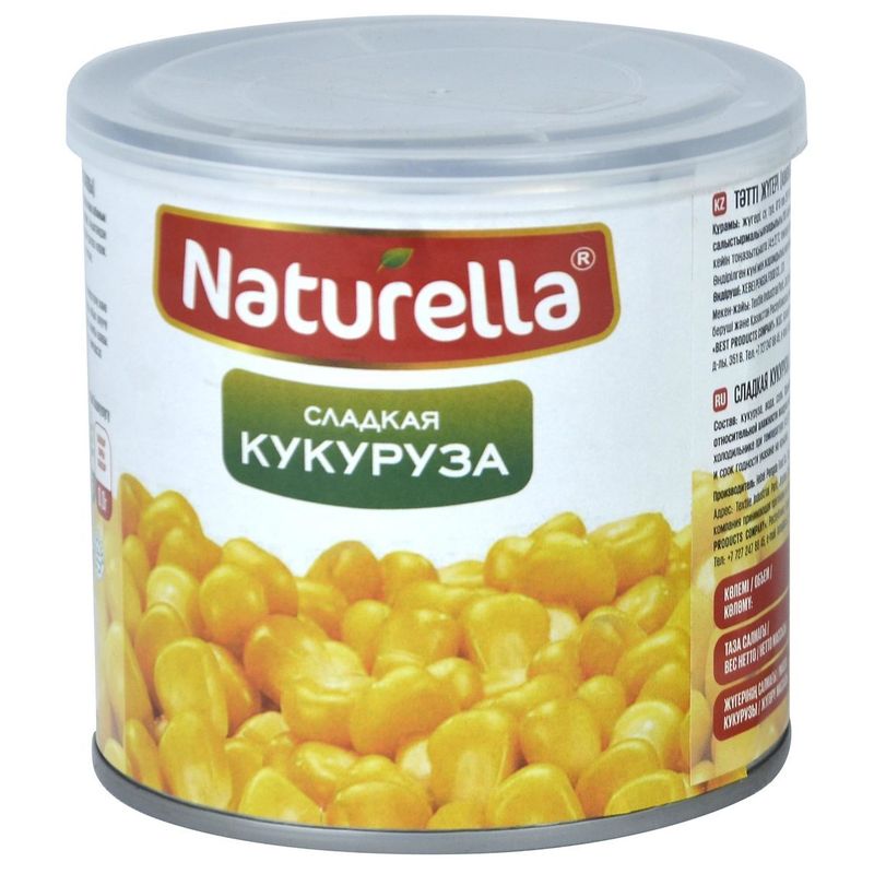 Кукуруза Naturella сладкая 425 мл/бан 24 бан/кор