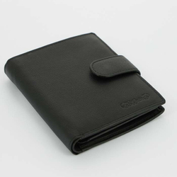 Портмоне S.Quire с отделением для паспорта 4900-BK Soft из натуральной воловьей кожи наппа цвет черный в подарочной фирменной упаковке