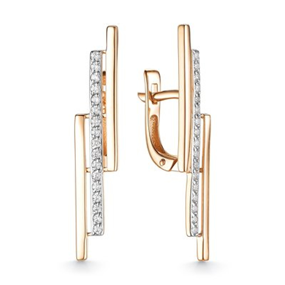 Серьги из золота с фианитами