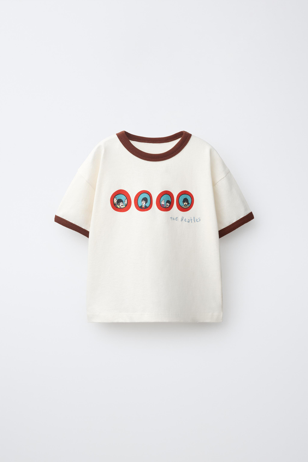 ZARA ФУТБОЛКА С ПРИНТОМ THE BEATLES™, ЖЕЛТОВАТО-БЕЛЫЙ