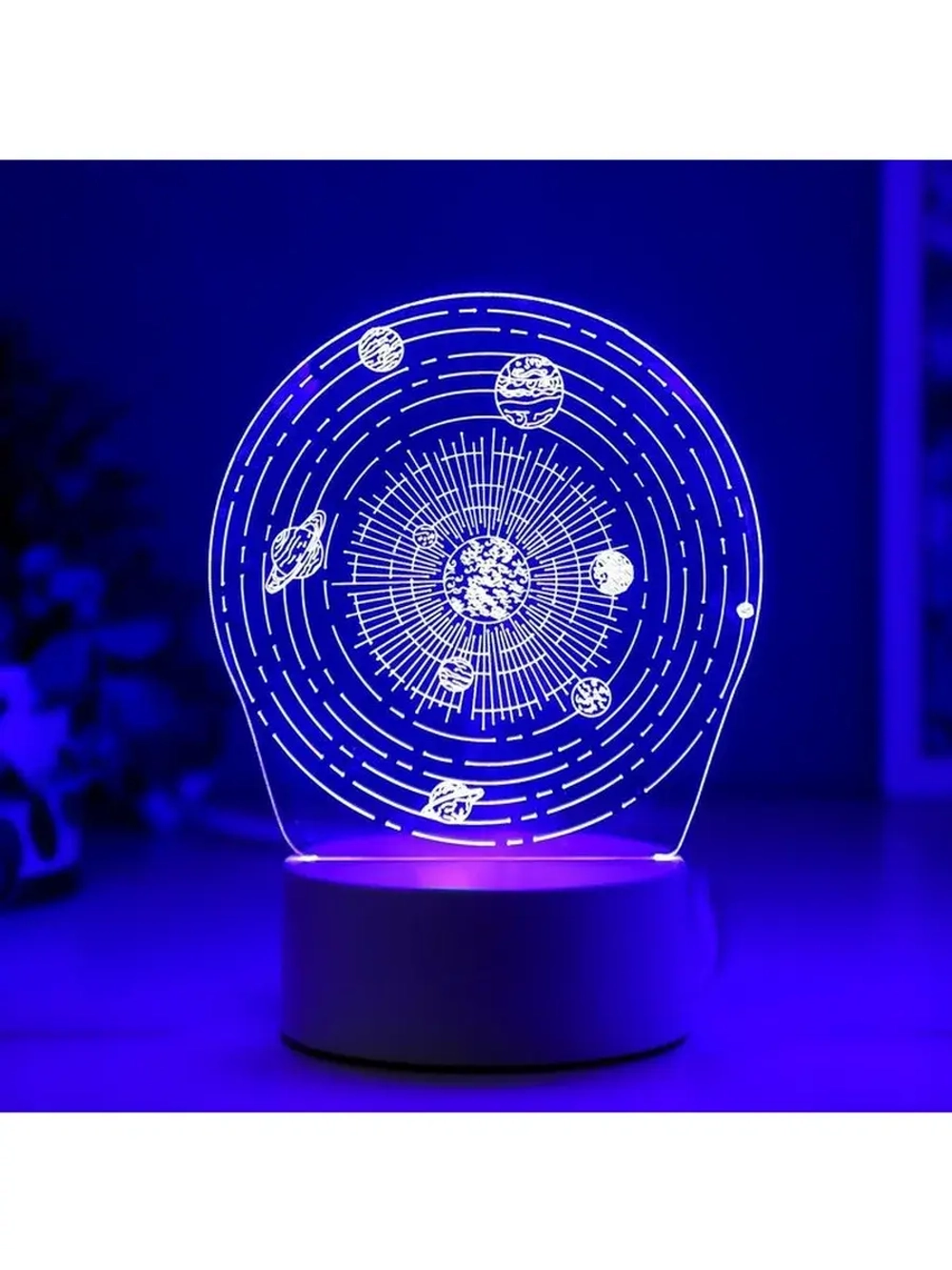 Светильник 3D ночник RISALUX «Космос», LED RGB, от сети, 9.5