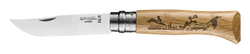 Нож Opinel №8, нержавеющая сталь, рукоять дуб, гравировка заяц