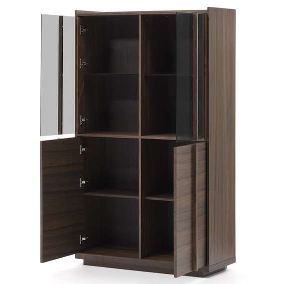 Витрина Onix из массива ореха и орехового шпона темная отделка 101 x 170 см