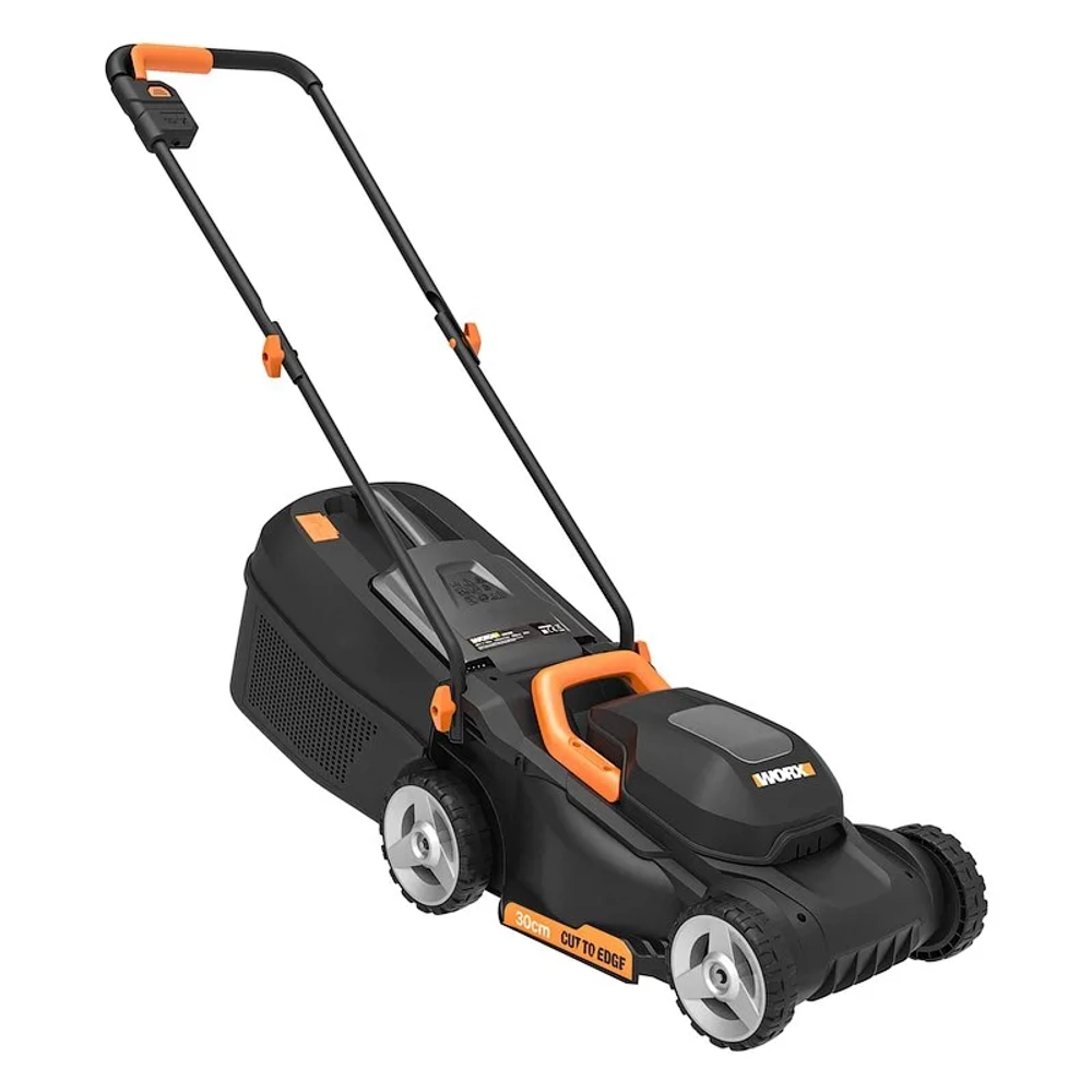Аккумуляторная газонокосилка WORX WG730E 20В бесщеточная (1 x 4 Ач, ЗУ) нож 30 см, WG730E