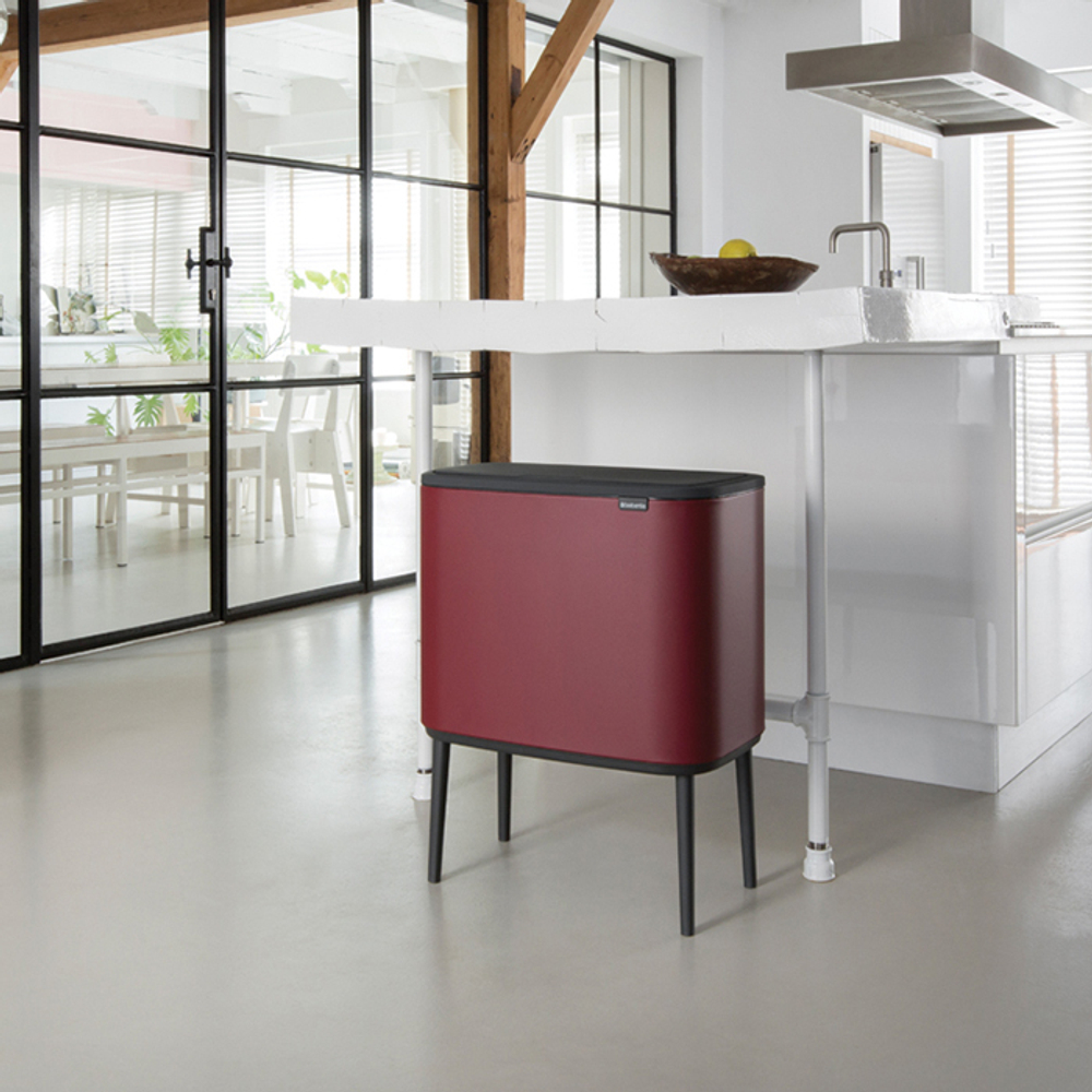 Мусорный бак Bo Touch Bin 11+23л Brabantia Минерально-бордовый