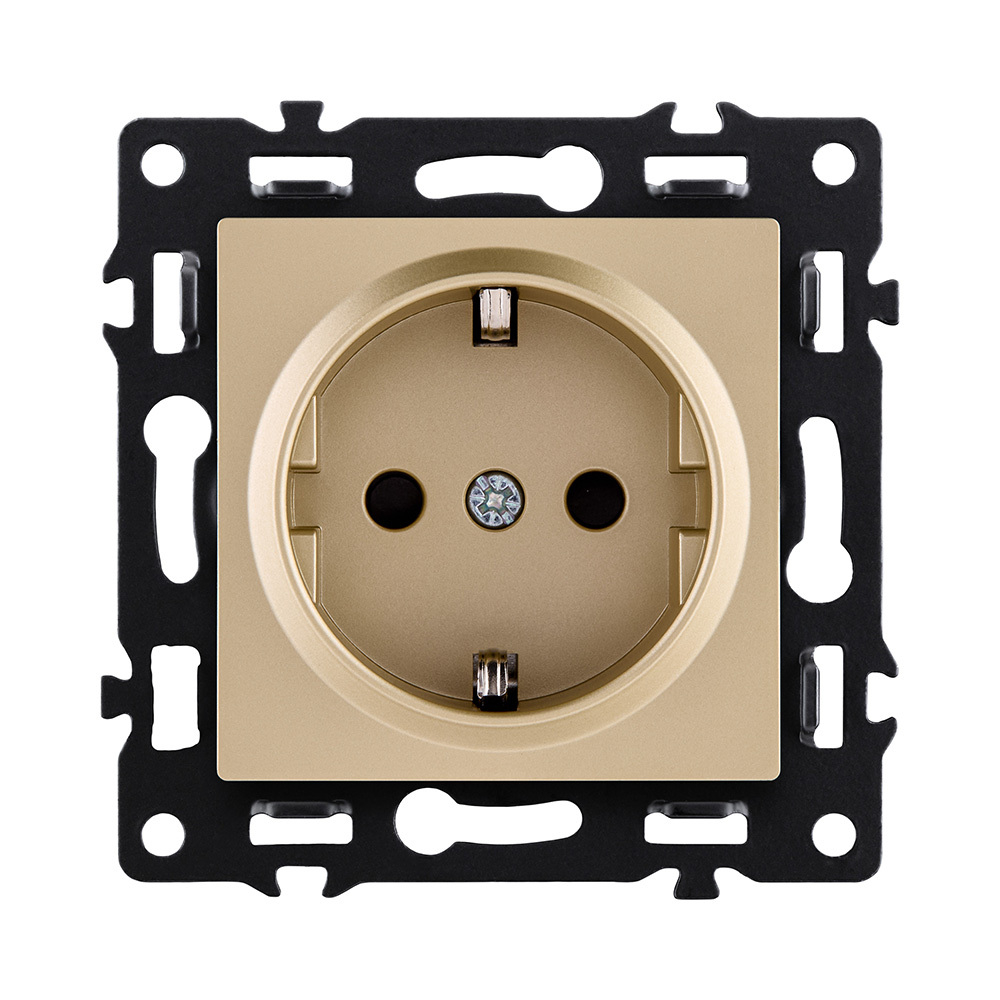 Розетка штепсельная SCHUKO 16A/250 В, золотой Kollinger Asthetik AS-014GD
