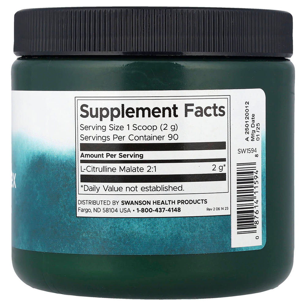 Swanson, Комплекс с L-цитруллина и малатом, 180 г (6,35 унции)