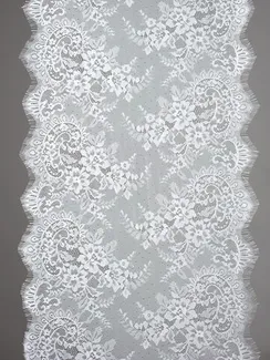 07-01 Кружево реснички (шантильи) широкое, 45 см, айвори 004