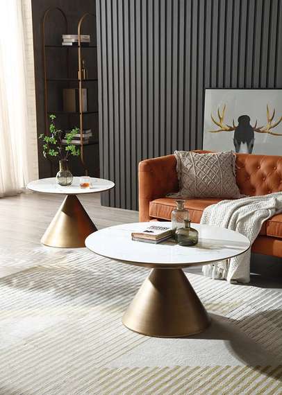 Журнальный столик Verdo Ø90х46 см, белая керамика